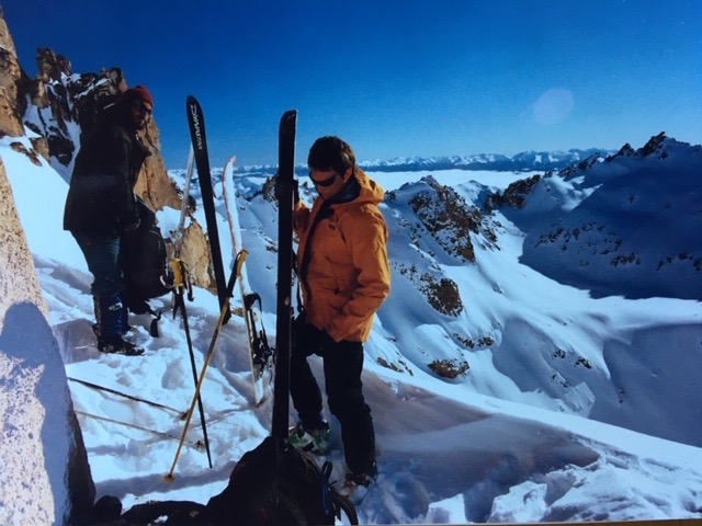 ski patagonia, ski bariloche, skiing frey hut, refugio frey, pedro luthi, jorge kozulj, guiding, mountain guides, ski guides argentina, retro ski pictures 