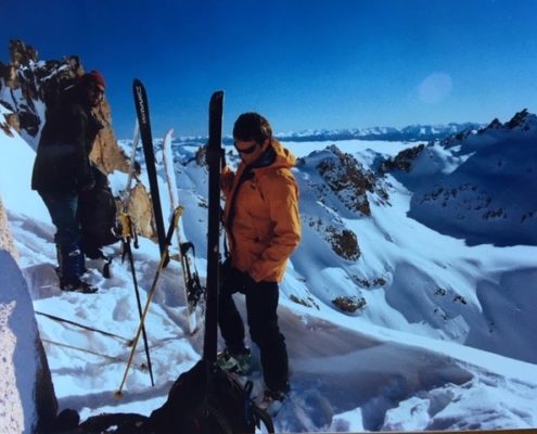 ski patagonia, ski bariloche, skiing frey hut, refugio frey, pedro luthi, jorge kozulj, guiding, mountain guides, ski guides argentina, retro ski pictures