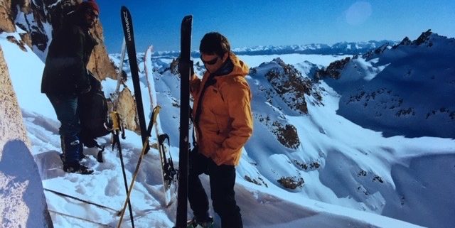 ski patagonia, ski bariloche, skiing frey hut, refugio frey, pedro luthi, jorge kozulj, guiding, mountain guides, ski guides argentina, retro ski pictures